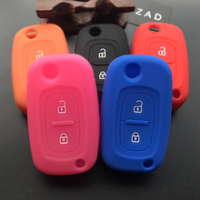 ZAD Silicone Car Key Cover Case for Renault Modus Clio Megane Kangoo Auto 2 Buttons Flip Fold Remote Key Cover Protector 2024 - buy cheap