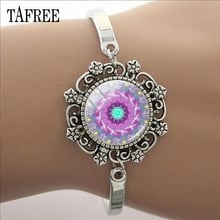 TAFREE Charms Mandala Plate Lace Bracelet Round Glass Cabochon Dome Handmade Bracelet Women Decoration HT171 2024 - buy cheap