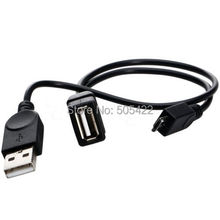 20 unids/lote al por mayor Micro USB macho a USB hembra Host OTG Cable con USB Y Cable de alimentación divisor 2024 - compra barato