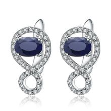 Gem's Ballet 925 Sterling Silver Fine Jewelry For Women Drop Shipping Oval Natural Blue Sapphire Gemstone Stud Earrings 2024 - buy cheap