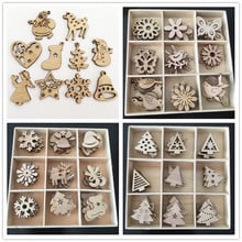 50pcs Christmas Tree Decorations 10 Styles Wooden Hanging Christmas Pendant Drop Ornaments Xmas Navidad Decor 2019 New Year 2024 - buy cheap