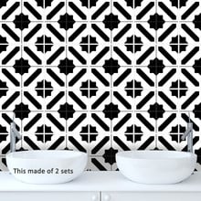 Adesivos de azulejo estilo marrocos, 15x15cm/20x20cm, faça você mesmo, à prova d'água, papel de parede, decoração de casa, decalques para cozinha e banheiro 2024 - compre barato