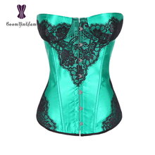 4 Colors Everyday Body Shaper Strapless Women Bustier Slimming Waist Appliqued Shapewear Lace Up Corset With G String J901# 2024 - buy cheap