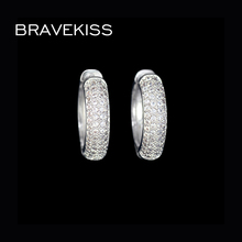 BRAVEKISS pequenos brincos de argola brincos de cristal pave cubic zircon brincos círculo huggie hoops brinco para mulheres brincos BUE0093 2024 - compre barato