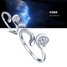 Brilliant quality Zodiac Star Signs 12 Constellations Shaped Adjustable Opening Silver Plated Ring 5D36 2024 - buy cheap