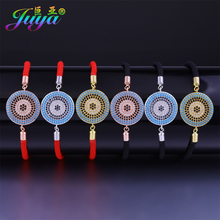 Juya Handmade Greek Eye Bracelet Supplies Gold//Rose Gold Evil Eye Charm Bracelets For Women Men Red/Black Thread Bracelet 2024 - buy cheap