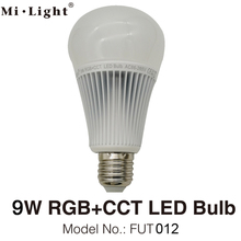 MiLight E27 9W RGB+CCT LED Bulb Spotlight FUT012 110V 220V Full Color Remote Control Smart Bulb WiFi Compatible 4-Zone Remote 2024 - buy cheap