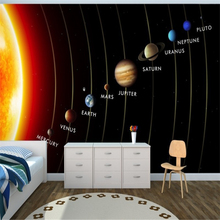 Настенные 3D-обои beibehang с планетами в Солнечной системе, настенные 3D обои для детской спальни, настенные 3d обои для стен 2024 - купить недорого