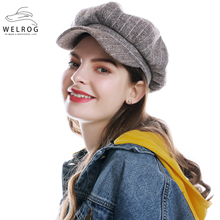 WELROG-Sombrero octogonal para mujer, gorro de lana de imitación de estilo británico, gorros de pintor Retro, gorros de boina, 2020 2024 - compra barato