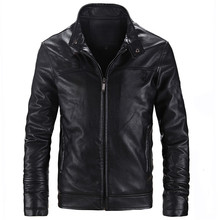 Autumn And Winter New quality men's leather jacket motorcycle PU leather jacket solid color  large size coat M-5XL 2024 - buy cheap