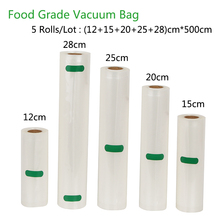 Вакуумные пакеты для вакуумной упаковки пищевых продуктов, рулоны для вакуумного упаковщика, кухонные свежие пакеты для хранения для запайки, 12, 15, 20, 25, 28 см 2024 - купить недорого