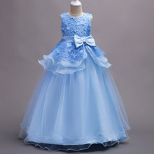 Flower Girl Dress Stage Wear Standard Dance Dresses Costumes for Kids Princess Dance Dress for Girls D0065 Sheer Hem 2024 - buy cheap