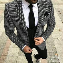 Terno masculino clássico slim com corte para lapela, jaqueta + calça + gravata + colete, para casamento/formatura 2024 - compre barato