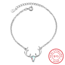 Nueva moda, colorida piedra lunar, bonito Animal, joyería de plata de ley 925, temperamento, alce, ciervo, exquisitas pulseras de cristal Sb118 2024 - compra barato