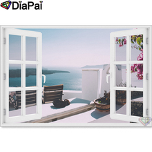 DIAPAI 5D DIY Алмазная картина 100% полная квадратная/круглая дрель "Вид на окно" Алмазная вышивка крестиком 3D декор A18518 2024 - купить недорого