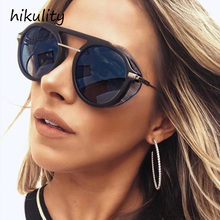 89112 Vintage Steampunk Round Sunglasses Men Luxury Brand Punk Ladies Shades Side Protection Retro Sun Glasses for Women 2024 - buy cheap