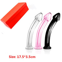 Hot! modelagem suave requintado (Rosa/Branco/Preto) de vidro dildo, 175*35mm vidro anal dildos, pênis falso, brinquedos adultos do sexo para mulheres gay 2024 - compre barato