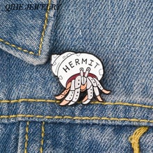 QIHE JEWELRY Hermit crab pin Animal brooches The Hermit Jewelry Salty Sea Cuties Badges Introverting Feel Better At Home 2024 - buy cheap