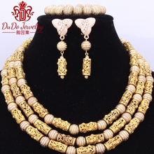 Splendid Gold African Beads Jewelry Sets Brand Statement Copper Necklace Jewelry Set Sexy Celebrity Bridal Women Jewellery Set 2024 - buy cheap