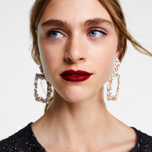 Luxury Elegant Wedding za Jewelry Rhinestone Big Drop Earrings Fashion Statement Earring For Women Grils 2024 - buy cheap