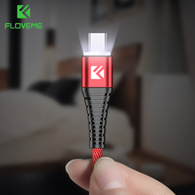 FLOVEME USB Type C Cable for Samsung Galaxy S10 S9 S8 Plus LED USB C Charger Fast Charging Data Cable for Xiaomi Redmi Note 7 2024 - buy cheap