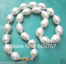 Настоящее ожерелье из натурального жемчуга 12-13 мм Натуральное белое жемчужное ожерелье в стиле барокко 18 "-ювелирные изделия 2024 - купить недорого