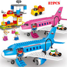 82pcs Large Particles Air Passenger Plane Building Blocks Compatible Duplo City Big Size Bricks Children Early Education Toys 2024 - buy cheap