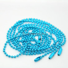 Free Shipping 10 Strand Aqua Blue 2mm Ball Beads Chain Necklace Bead Connector 70cm(27") 2024 - buy cheap