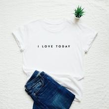 Футболка Sugarbaby I love today, стильная модная футболка с надписью love, забавный подарок для нее, модные топы с коротким рукавом Tumblr 2024 - купить недорого
