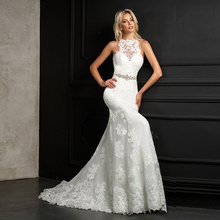 Vestido de noiva sereia vestido de casamento robe de mariage cristal miçangas cintura luxo 2024 - compre barato