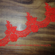 Delicate 6Yards Red Wedding Flower Venice Lace Trim Polyester Applique Sewing Trims Craft 15cm LW0017 2024 - buy cheap