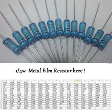 Resistores de filme de metal dip 200r 1/4w, 1000 peças, anel colorido de 1/4w 200ohm 1% resistor de outro valor, verificar página 2024 - compre barato