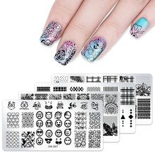 1pc Rectangle Nail Art Stamp Template Animal Flower Vine Rose Leaves Floral Image Pattern Printing Plate for Manicure Stencil 2024 - buy cheap