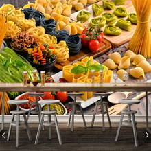 Papel de parede com vários alimentos para mesa, papel de parede 3d para comida, sala de jantar, cozinha, restaurante, bar, mural 2024 - compre barato