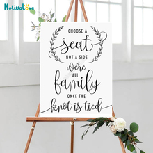 DIY Choose A Seat Not A Side Wedding Board Sticker We're All Family Once The Knot Is Tied Wedding Welcome Reception Sign B765 2024 - buy cheap