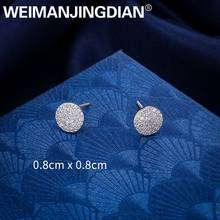 WEIMANJINGDIAN New Arrival Sparkling Cubic Zirconia CZ Zircon Crystal Pave 8mm Round Stud Earrings for Women 2024 - buy cheap