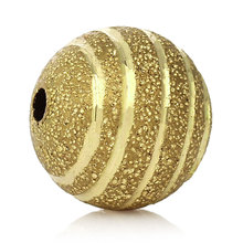 DoreenBeads Copper Spacer Beads Round Gold color About 12mm( 4/8") Dia, Hole:Approx 2.1mm, 2 Pieces Hot new 2024 - buy cheap