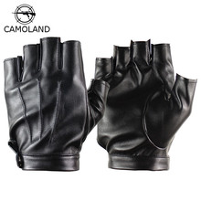 2018 New Men Women Half Finger Gloves Faux Leather gym Weight Lifting Sports Mittens Fingerless Cycling Synthetic Leather Gloves 2024 - buy cheap