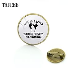 Tafree life é melhor kickboxing, broche vintage de movimento, combate, imagem, broche para crianças, joias de pino fq603 2024 - compre barato