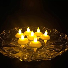 100pcs Waterproof Flameless Float LED tealight battery operate w/water-activate sensor candle wedding Christmas pool decor-Amber 2024 - buy cheap