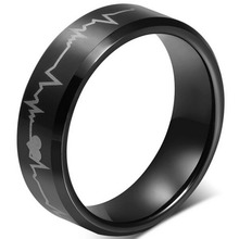 Черное кольцо из нержавеющей стали с сердечниками, 7-15, 8 мм 2024 - купить недорого