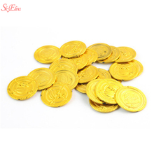 Moedas de ouro de plástico 100 peças, moedas do tony money chips moedas brinquedos decoração da casa moedas pirata moedas sem moedas 6z 2024 - compre barato