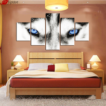 Modern HD Painting Wall Art Modular Poster 5 Panel Animal Wolf Printed Canvas Living Room Pictures Home Decoration Framework 2024 - buy cheap