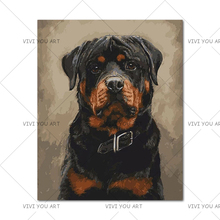 100% Hand Painted Canvas Oil Painting Modern Abstract Black Dog Wall Art Pictures For Living Room Home Decoration 2024 - buy cheap