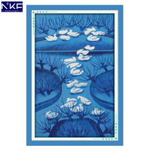 NKF Winter Morning Stamped Cross Stitch Pattern DIY Kit Needlework Embroidery Set Chinese Cross Stitch for Home Decor 2024 - buy cheap