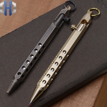 Brass Pen Manual Machine Gun Creative Retro Hexagonal Brass Pen Signature Pen Office Stationery High-end Gift Pen 2024 - buy cheap