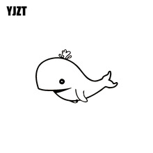 Yjzt adesivo baleia feliz estilo de carro 12.8cm * 8.4cm desenhos animados adesivo de carro decalque preto prateado acessórios 2024 - compre barato