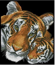 Kit de punto de cruz de primera calidad, Tigre, padre e hijo, familia, los dos tigres, oferta, envío gratis 2024 - compra barato