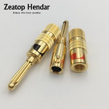 Enchufe macho Banana Nakamichi para adaptador de altavoz y vídeo, cubierta de Latón chapado en oro de 4mm, Conector de Audio de alta calidad, 20 piezas 2024 - compra barato