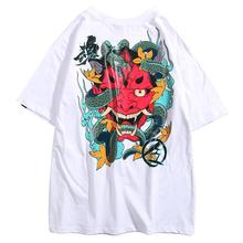 Mens de moda 2019 camiseta de Hip Hop para hombres manga corta Harajuku serpiente con diseño de fantasmas impreso camiseta Streetwear Camiseta de algodón de verano de los hombres 2024 - compra barato